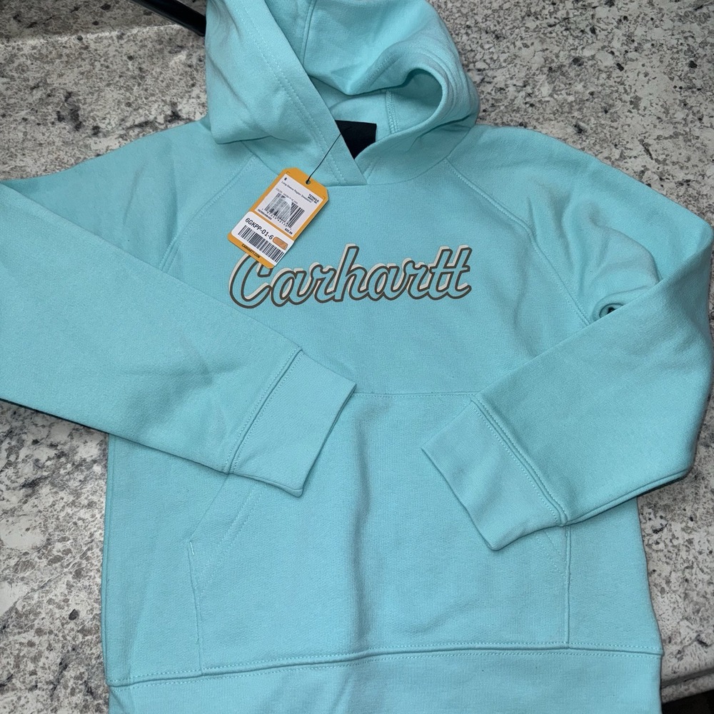 Carhartt Little Girls Size 6 Blue Hoodie Hooded Sweatshirt NEW